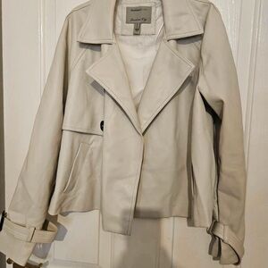 River Island Cream Leather Jacket